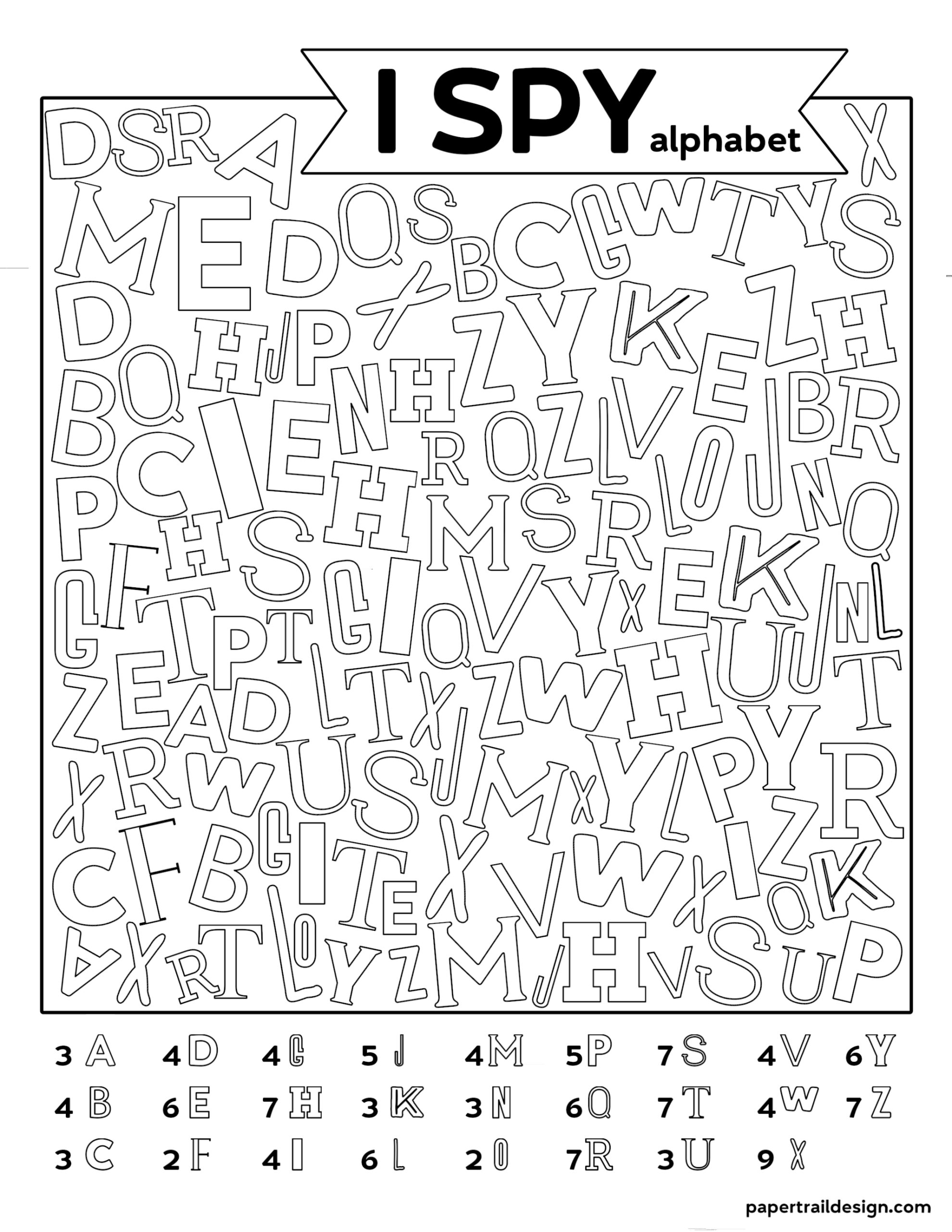 I Spy Letter Worksheets