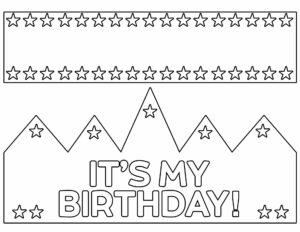 Printable birthday crown that says "It's my birthday"