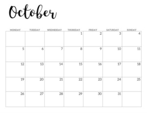 Free Printable 2020 November Calendar - Monday Start.