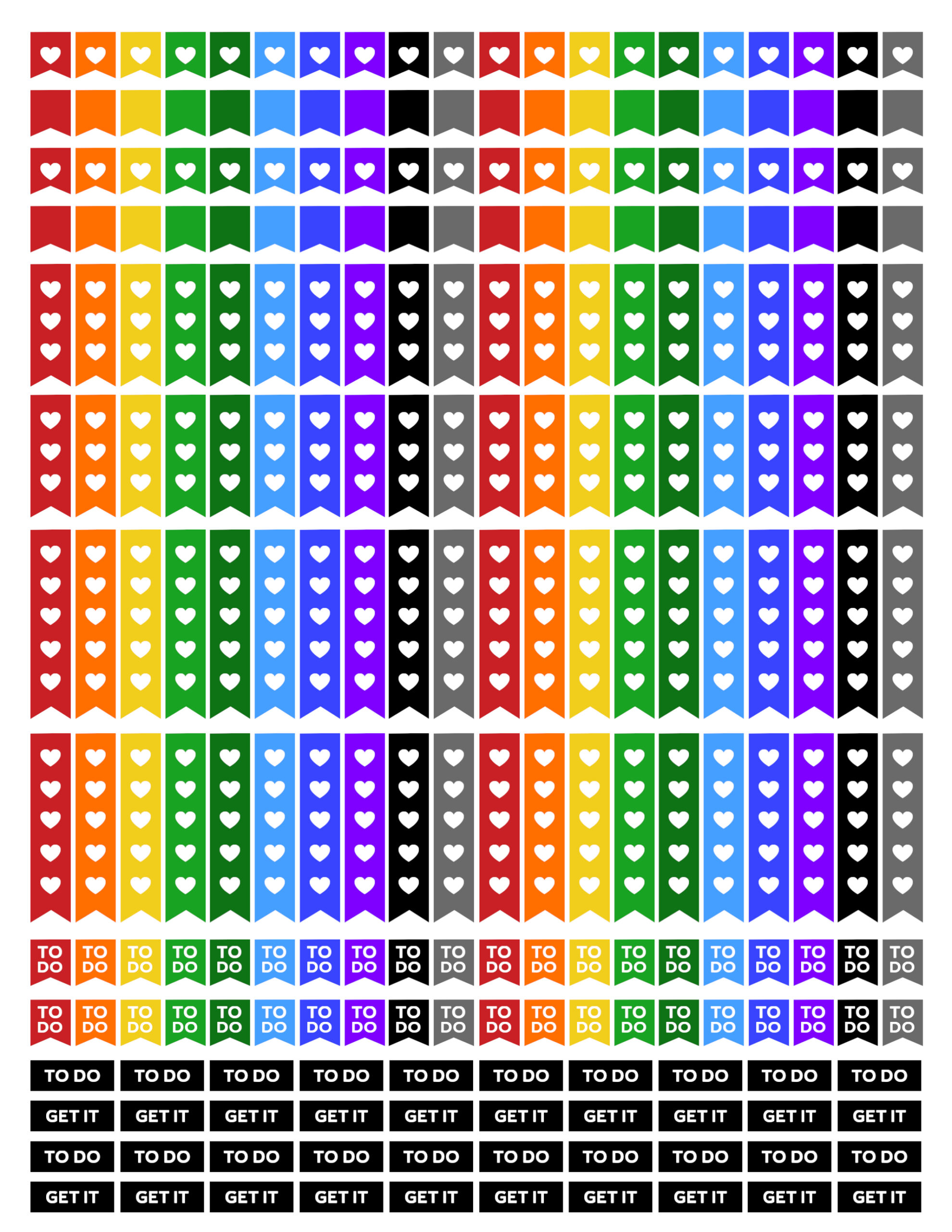 free printable rainbow planner stickers paper trail design