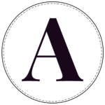 Circle banner letter A