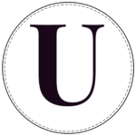 Circle banner letter U