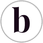 Lowercase circle banner letter b