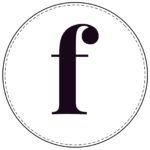 Lowercase circle banner letter f