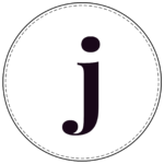 Lowercase circle banner letter j