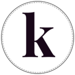 Lowercase circle banner letter k