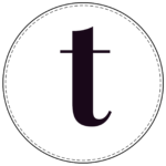 Lowercase circle banner letter t