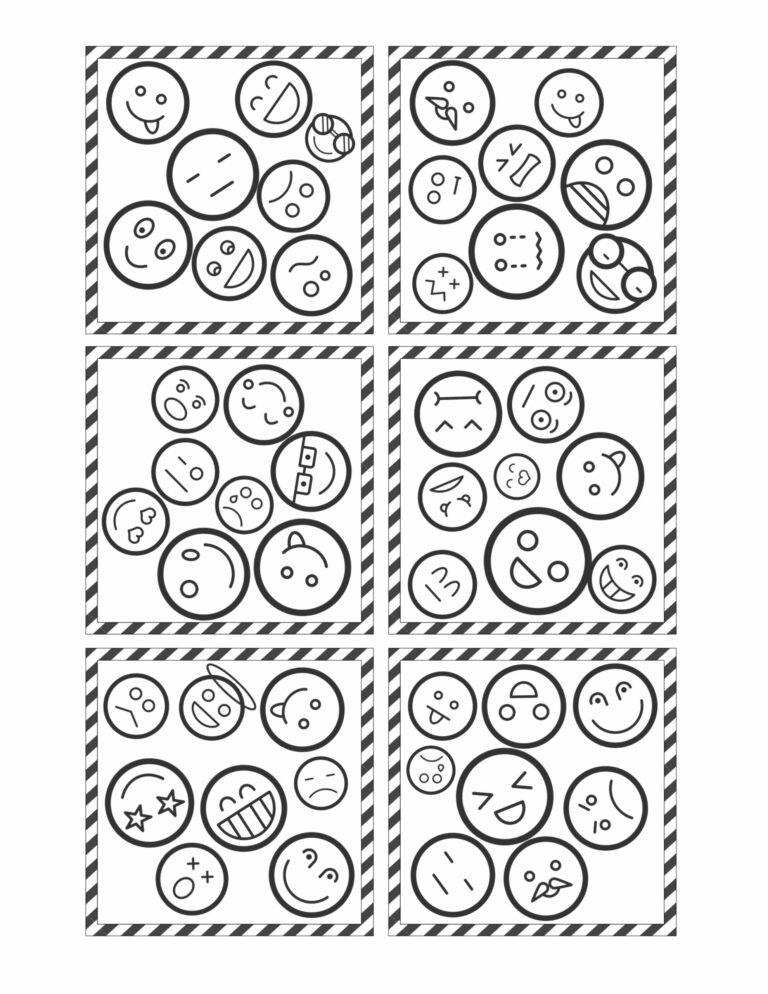 Free Printable Spot It Emoji Game {Spot the Match} - Paper Trail Design