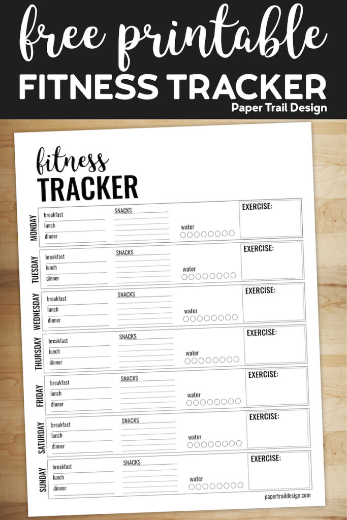 Health &amp; Fitness Tracker Free Printable Planner Page - Paper Trail Design