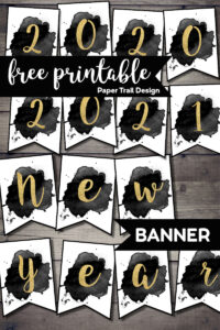New Year banner letters reading 2020, 2021, and New Year with text ovelay- free printable banner