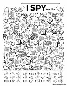 I Spy New Year activity free printable page 