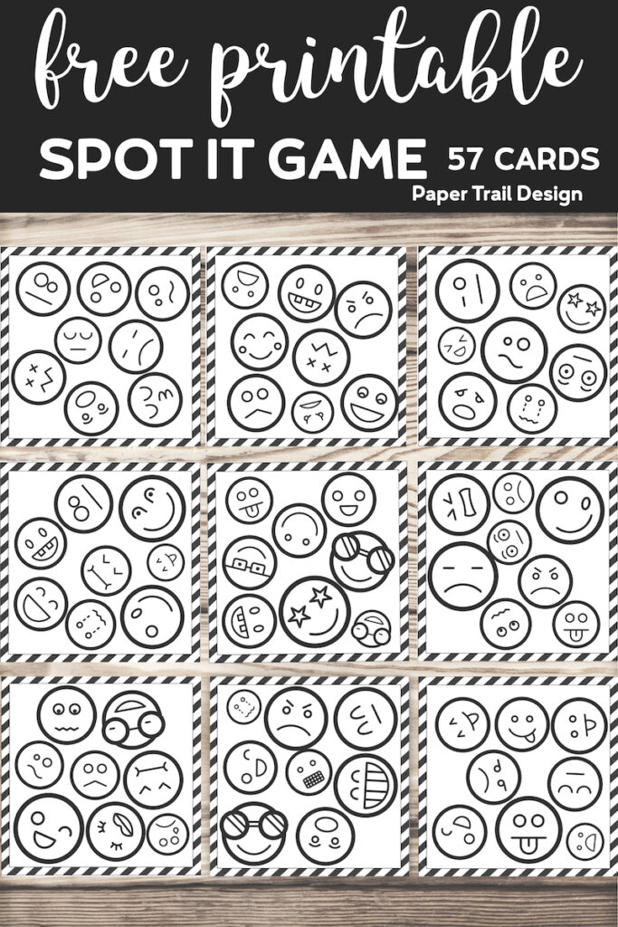 free printable spot it emoji game spot the match paper