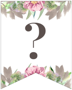 Symbol ? free printable floral banner flag.