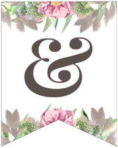 Symbol & free printable floral banner flag.