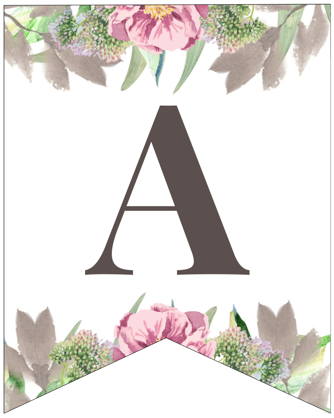 Floral Free Printable Alphabet Letters Banner Paper Trail Design Free 