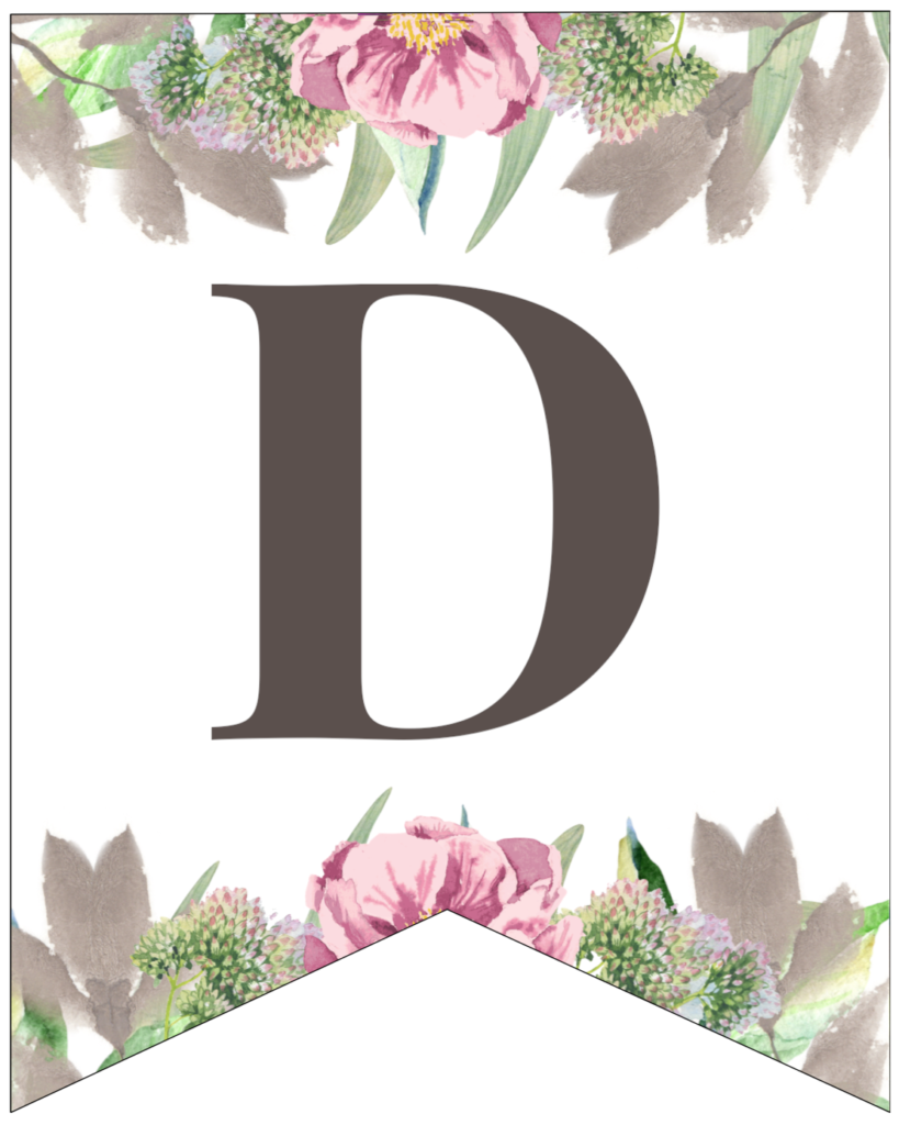 Free Printable Floral Alphabet Banner Letters - Paper Trail Design