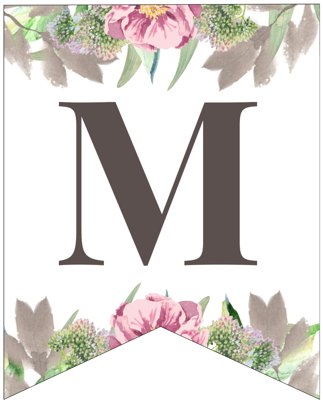 Free Printable Floral Alphabet Banner Letters Paper Trail Design