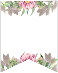 Blank free printable floral banner flag. 