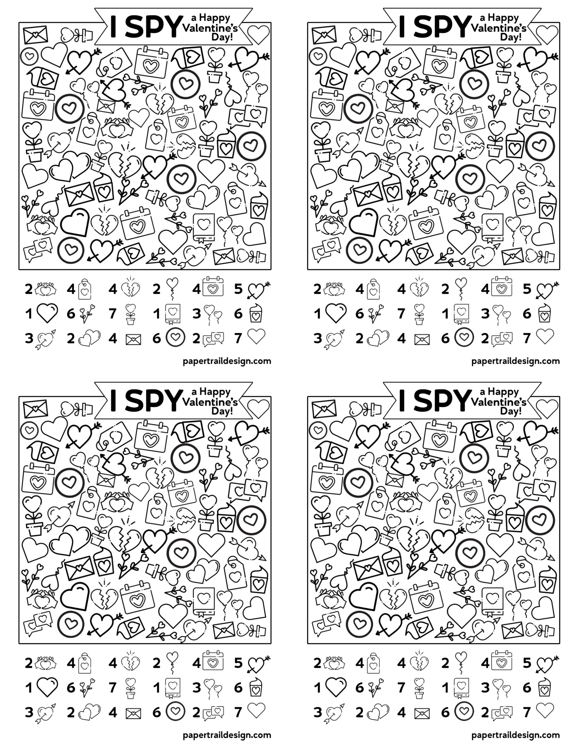 Valentine I Spy Printable