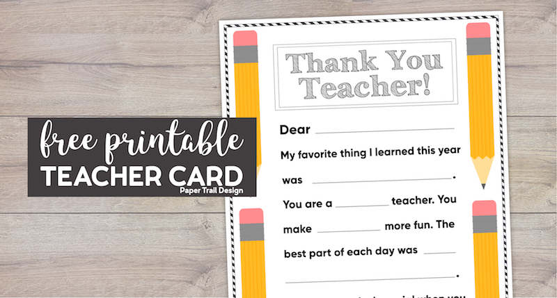 Thank you teacher fill in personalized card printable with text overlay- free printable teacher card. 