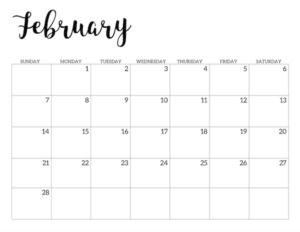 Featured image of post Febuary Calendar 2021 Printable