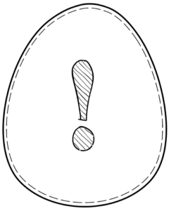 Printable Easter egg with symbol ! on it