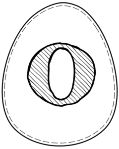 Printable Easter egg with number 0 on it