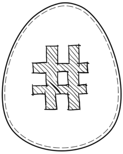 Printable Easter egg with symbol # on it