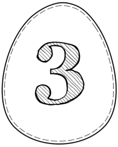 Printable Easter egg with number 3 on it