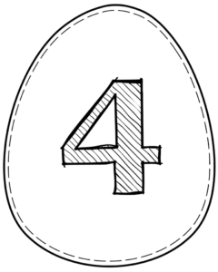 Printable Easter egg with number 4 on it