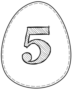 Printable Easter egg with number 5 on it