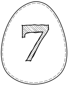 Printable Easter egg with number 7 on it