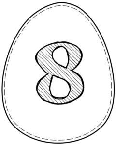 Printable Easter egg with number 8 on it