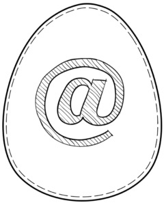 Printable Easter egg with symbol @ on it