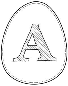 Printable Easter egg with letter A on it