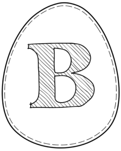 Printable Easter egg with letter B on it