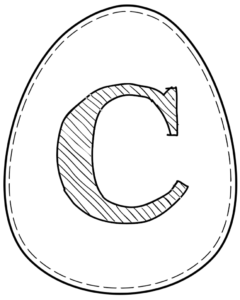 Printable Easter egg with letter C on it