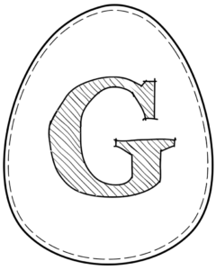 Printable Easter egg with letter G on it