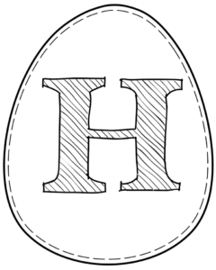 Printable Easter egg with letter H on it