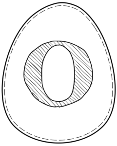 Printable Easter egg with letter O on it