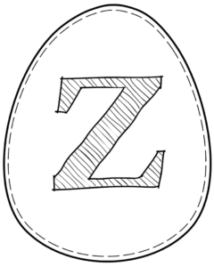 Printable Easter egg with letter Z on it