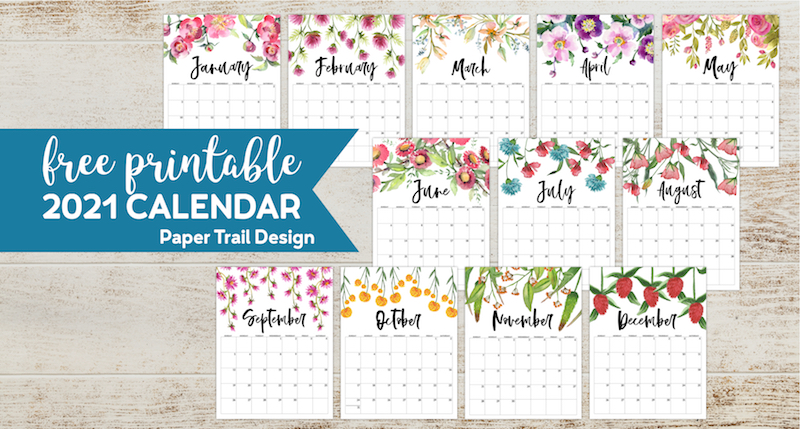 2021 Yearly Calendar Printable One Page