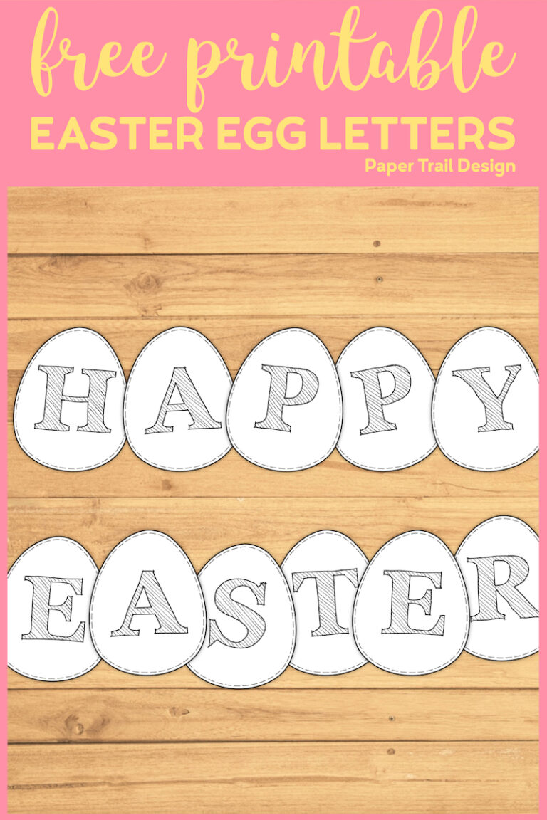 Free Printable Easter Egg Banner Letters - Paper Trail Design