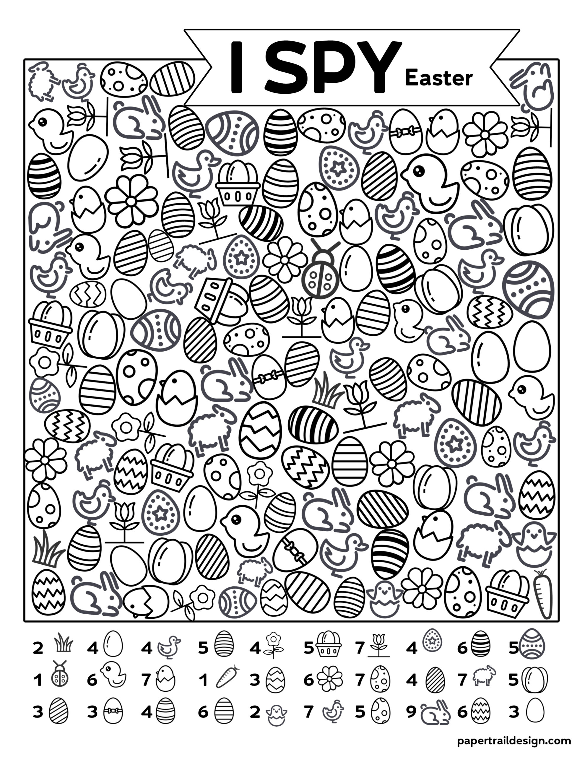 Free Printable I Spy Easter Activity Paper Trail Design
