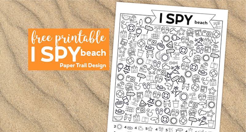Free Printable I Spy Beach Activity Paper Trail Design