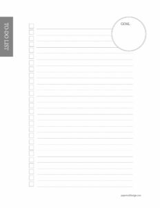 To-do checklist printable with an area to write your goal