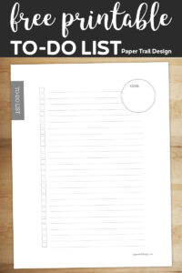 To-do checklist with an area to write your goal on wood background with text overlay- free printable to-do list