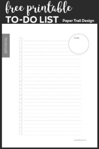 To-do checklist with an area to write your goal on black background with text overlay- free printable to-do list