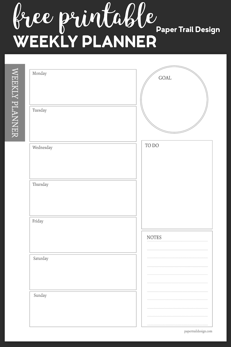free weekly planner printable template paper trail design