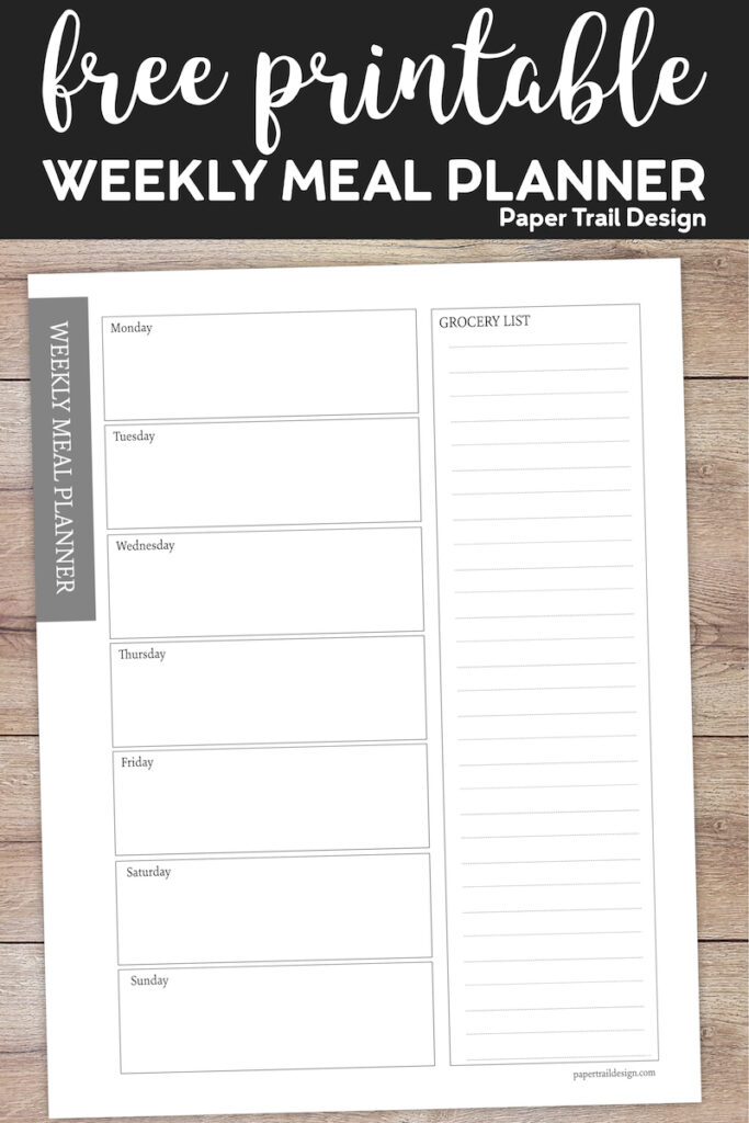 Free Meal Planner Printable Template - Paper Trail Design